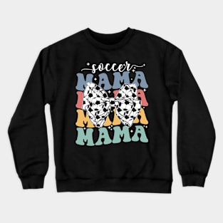 Soccer Mama Retro Groovy Soccer Softball Mom Crewneck Sweatshirt